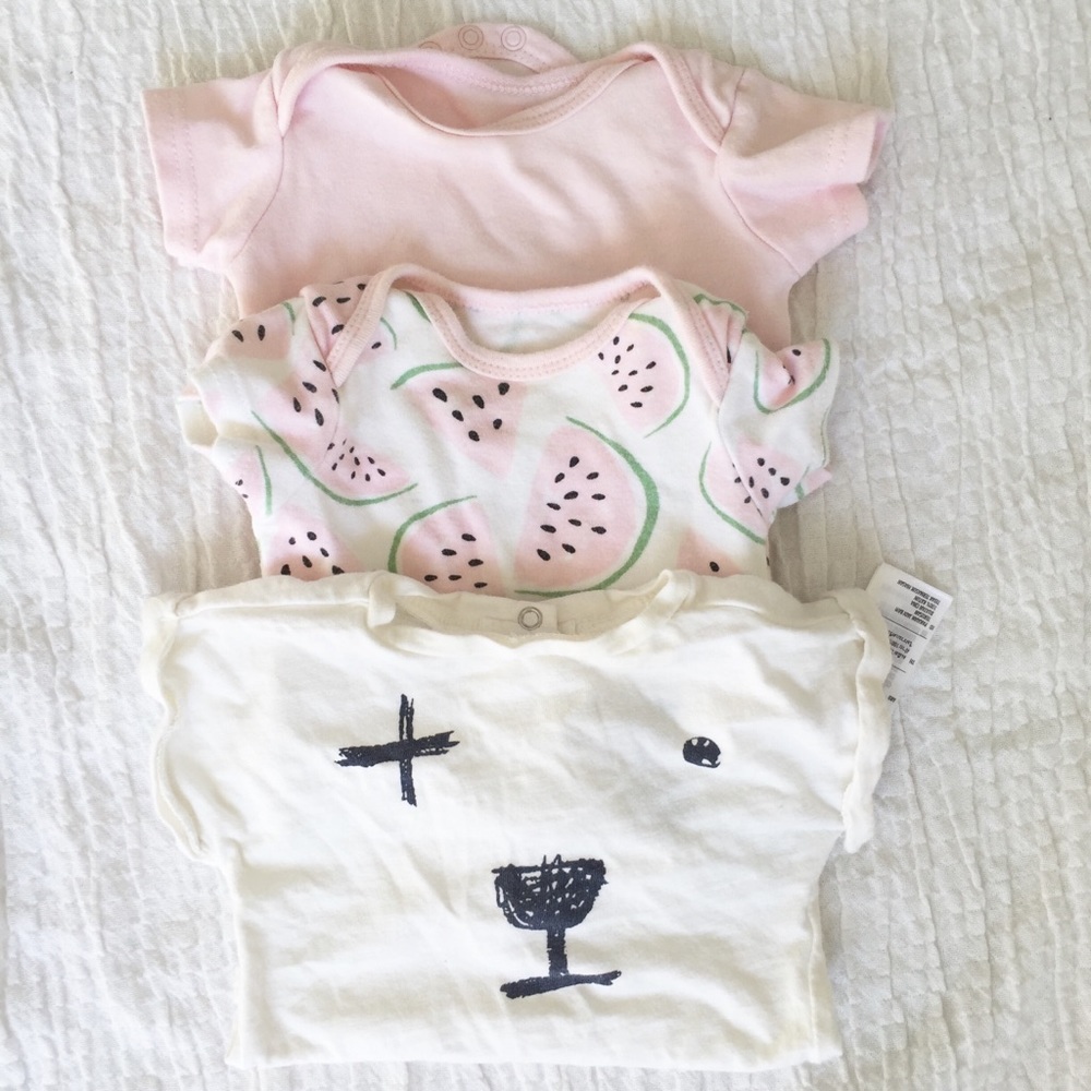 Set/bundle of 3 baby girl onesies